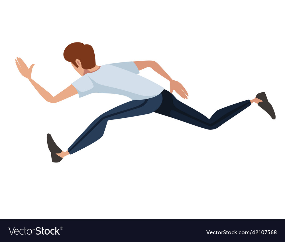 Man running super fast cartoon character design Vector Image Man running super fast cartoon character design