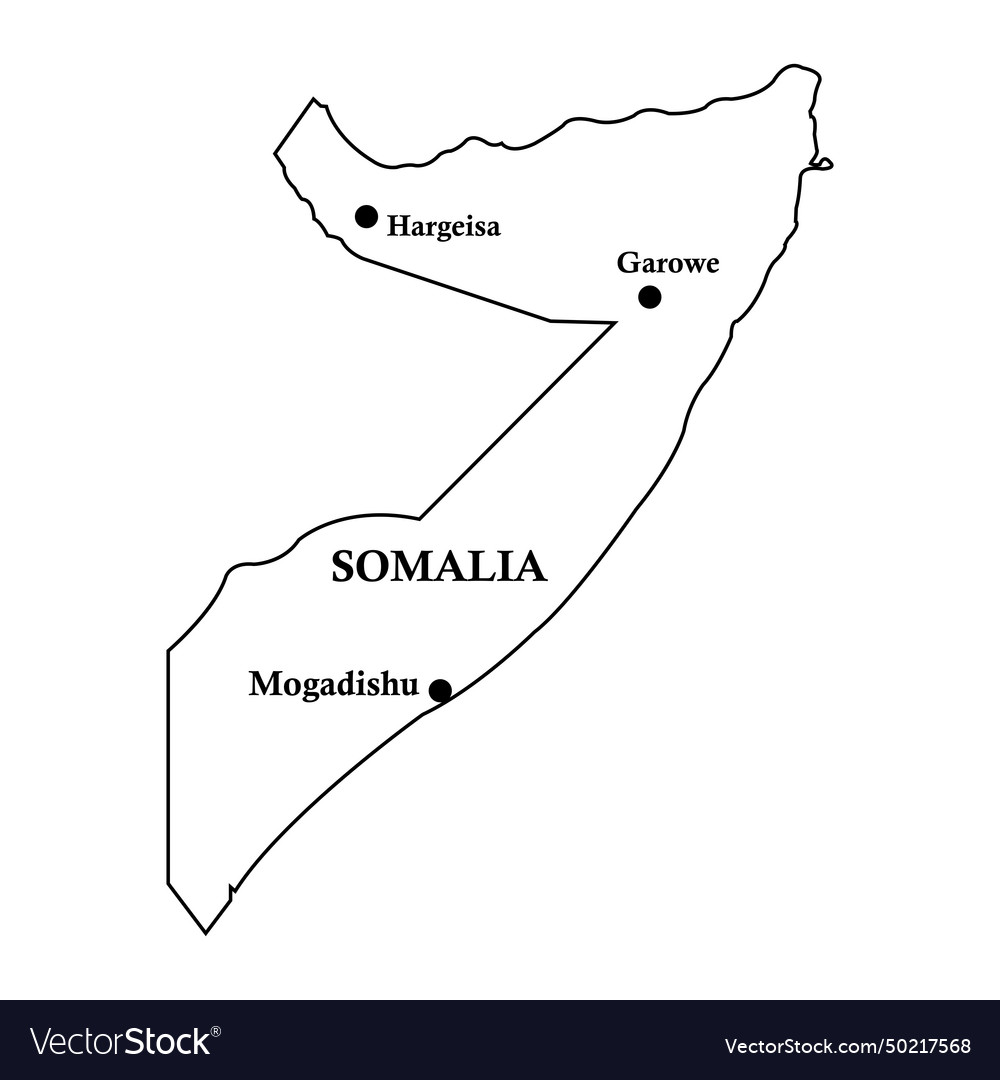 Map of somalia Royalty Free Vector Image - VectorStock