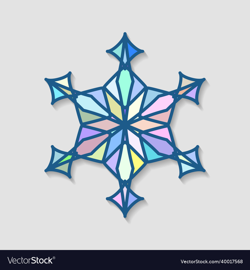Mosaic snowflake icon consisting of multicolored Vector Image Mosaic snowflake icon consisting of multicolored