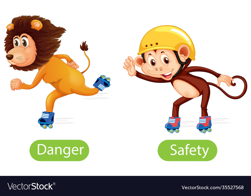 opposite-words-with-danger-and-safety-royalty-free-vector