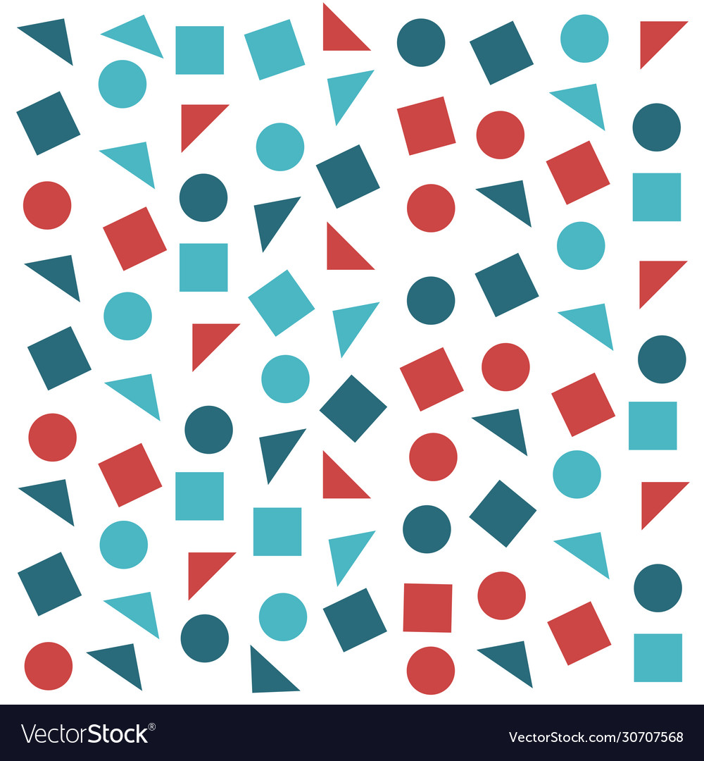 Pattern triangles squares and circles vector image Pattern triangles squares and circles