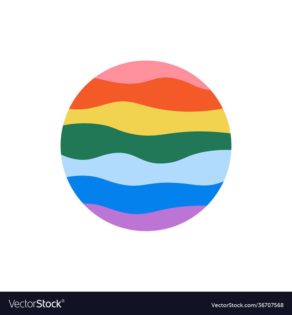 Rainbow flag lgbt symbol round eps10