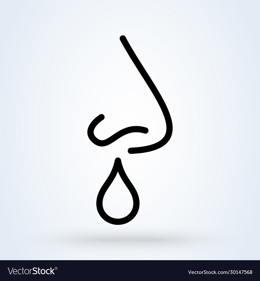 Runny Nose Icon Allergies Minimalistic Flat Line Vector Image 4519