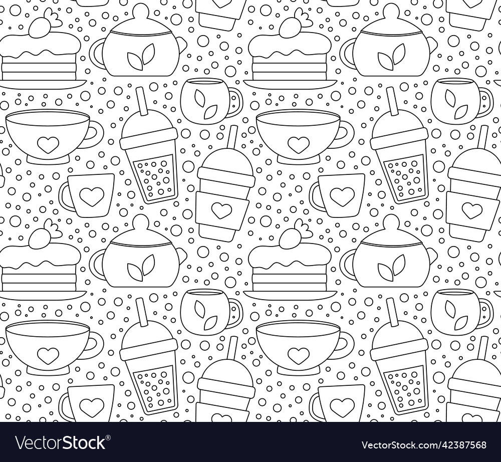 Seamless repeating pattern with drinks vector image Seamless repeating pattern with drinks