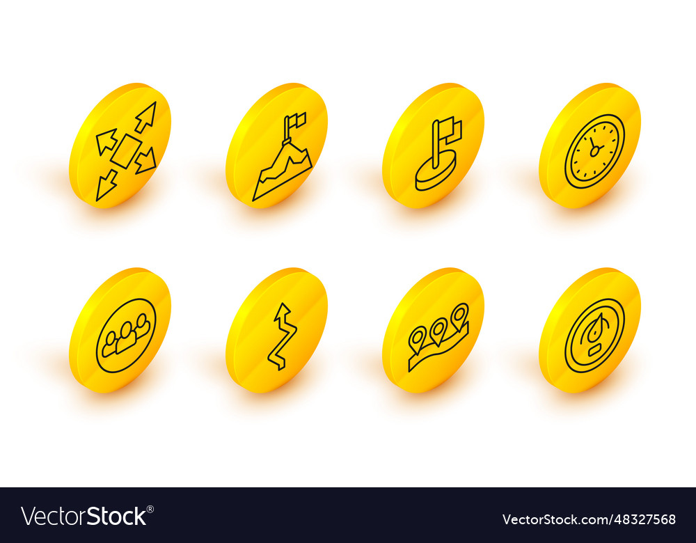 Set line digital speed meter location arrow vector image Set line digital speed meter location arrow