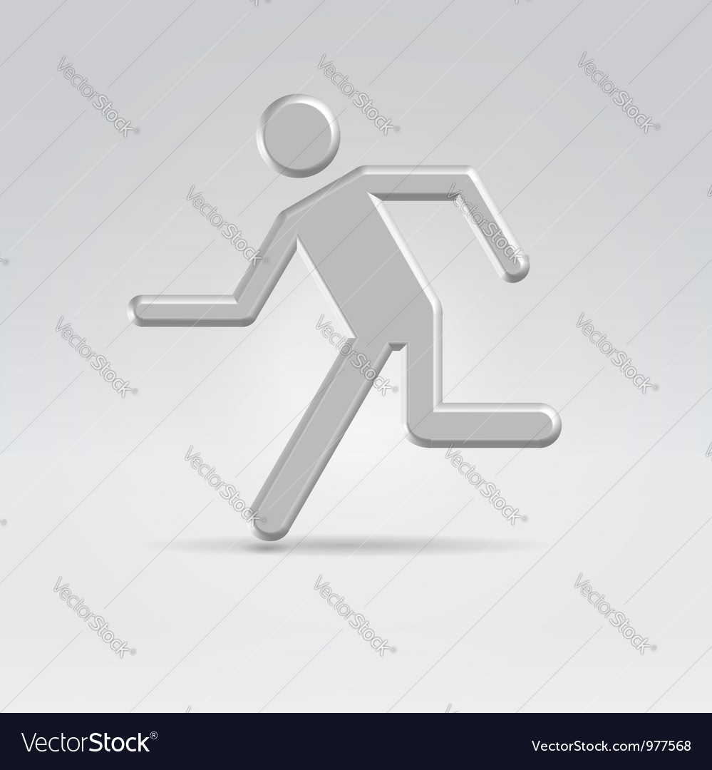 Silver Running Man Exit Icon
