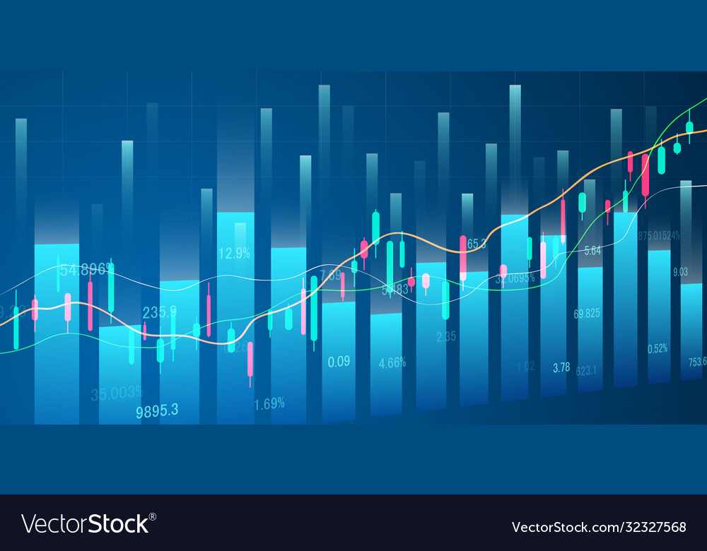 Stock market crash caused economic graph Vector Image