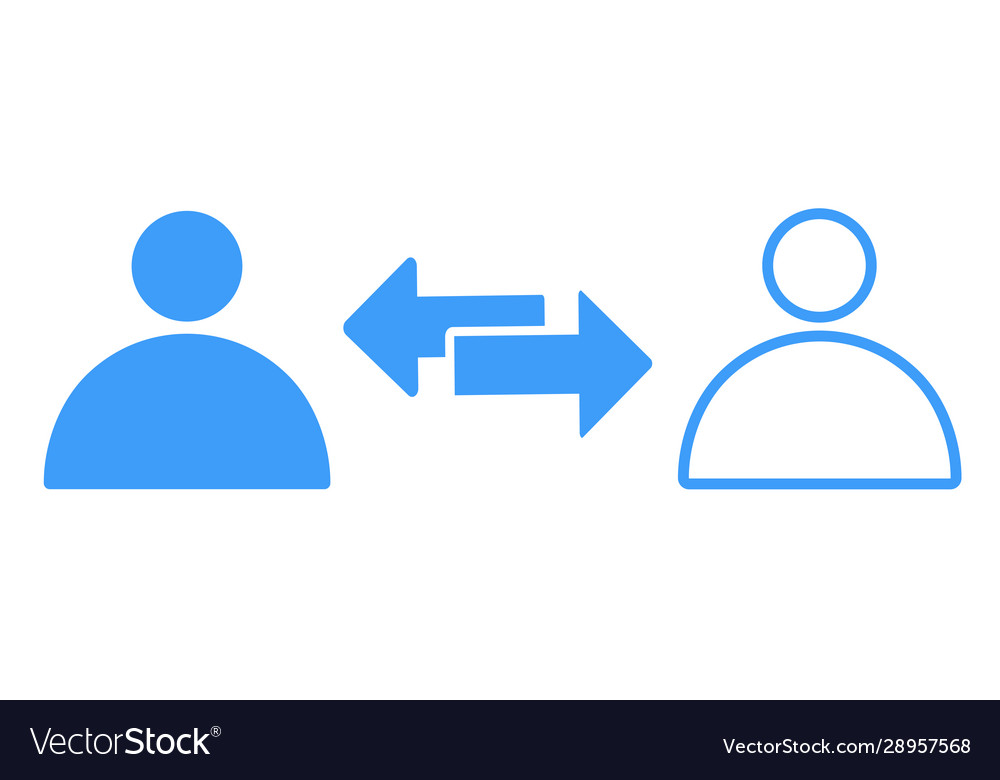 Transfer between user accounts icontransfer vector image Transfer between user accounts icontransfer
