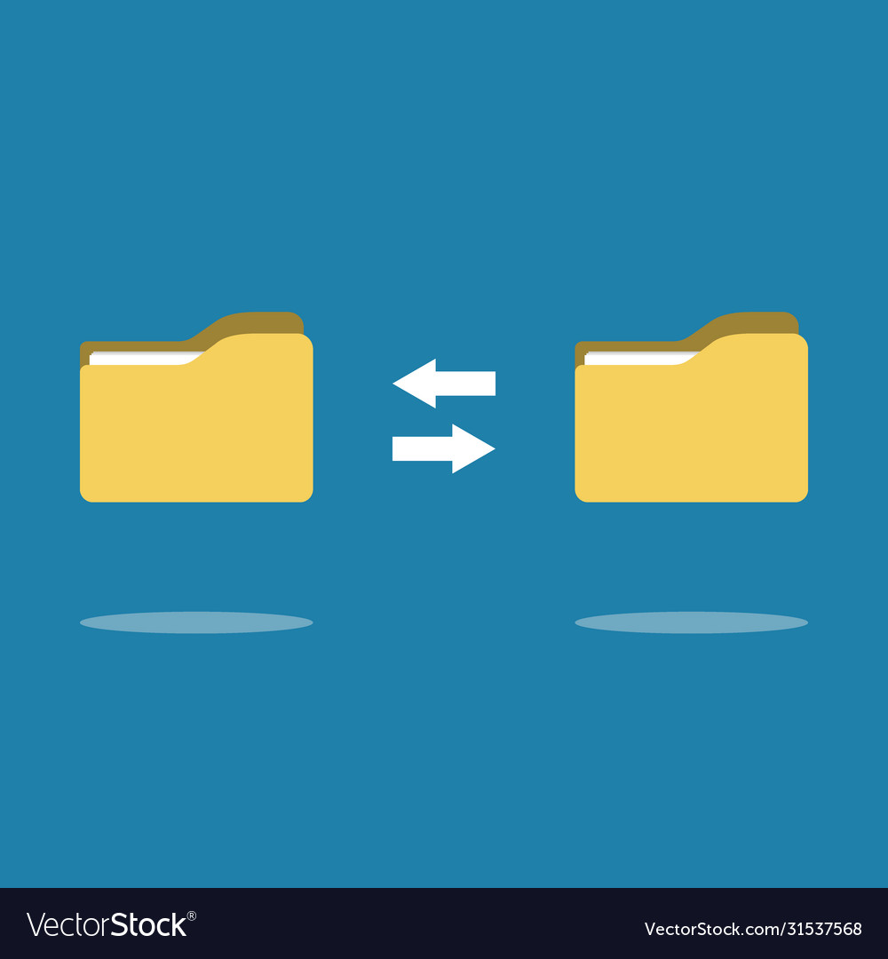 Transfer documentation folders with paper files vector image Transfer documentation folders with paper files