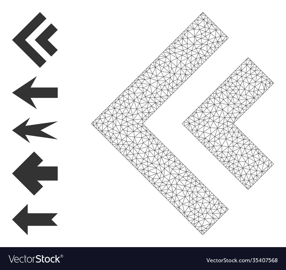 Web mesh shift left icon with simple symbols vector image Web mesh shift left icon with simple symbols