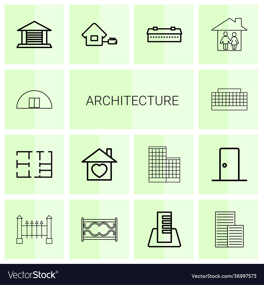 14 architecture icons Royalty Free Vector Image