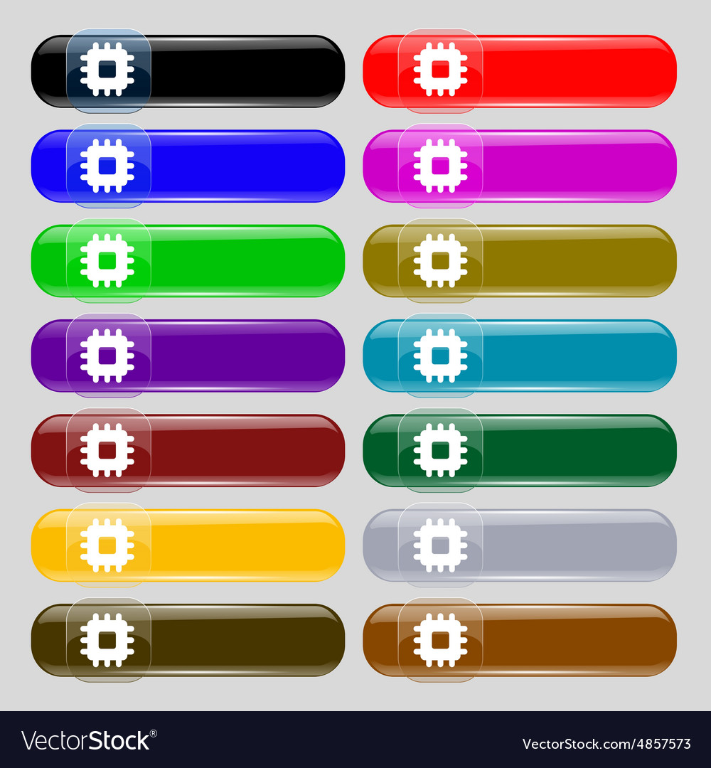 Central processing unit icon sign set from