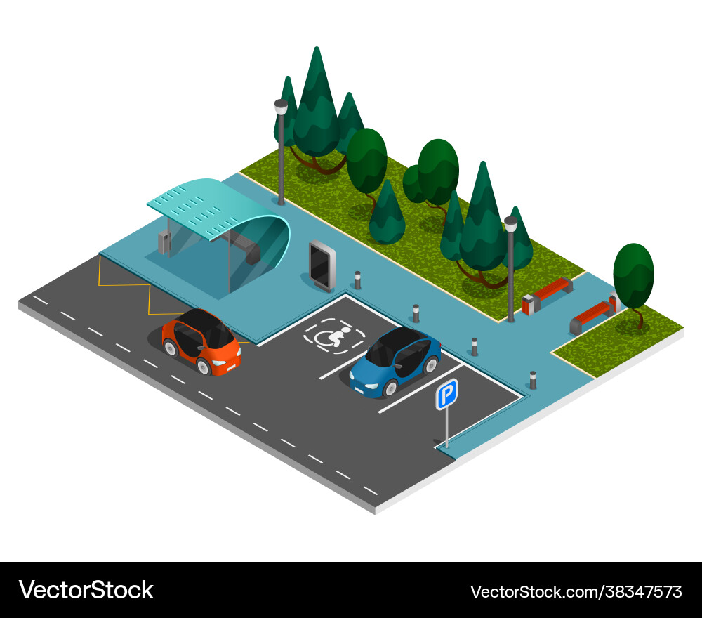 City constructor elements isometric concept Vector Image