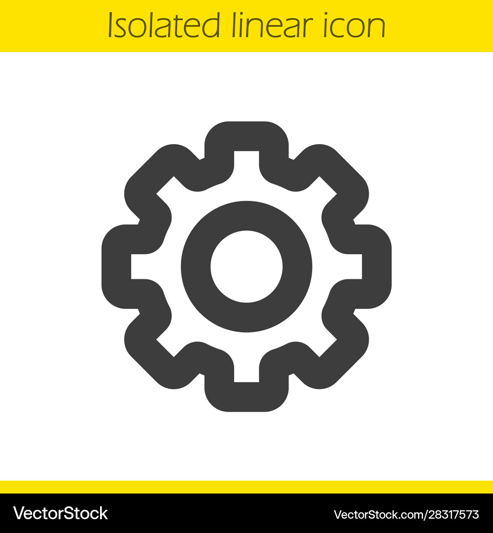 Cogwheel linear icon Royalty Free Vector Image