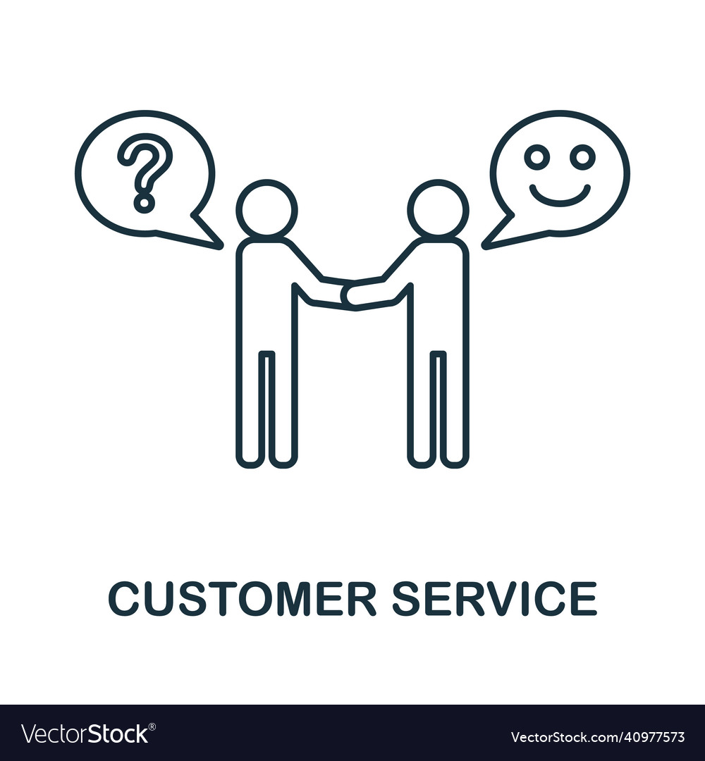 Customer service icon line element from vector image Customer service icon line element from