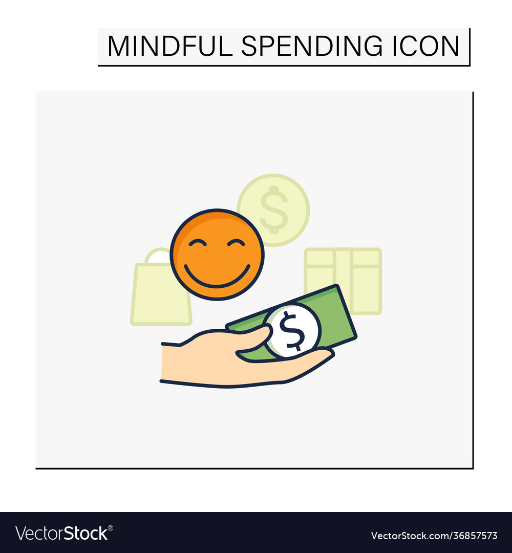 Gestalten Sie schuldenfreie Ausgaben Geld Farbe Icon vector image Gestalten Sie schuldenfreie Ausgaben Geld Farbe Icon