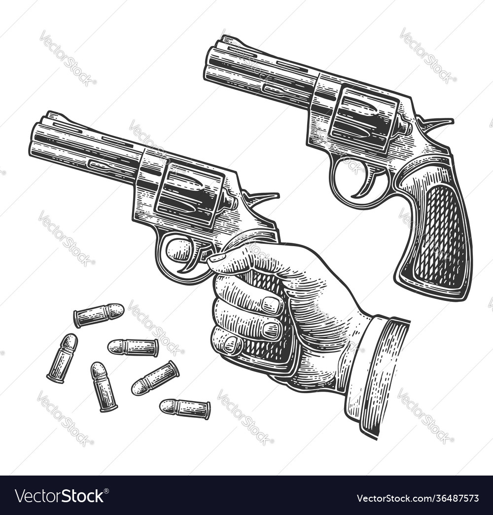 Hand firing a gun for starting race Royalty Free Vector
