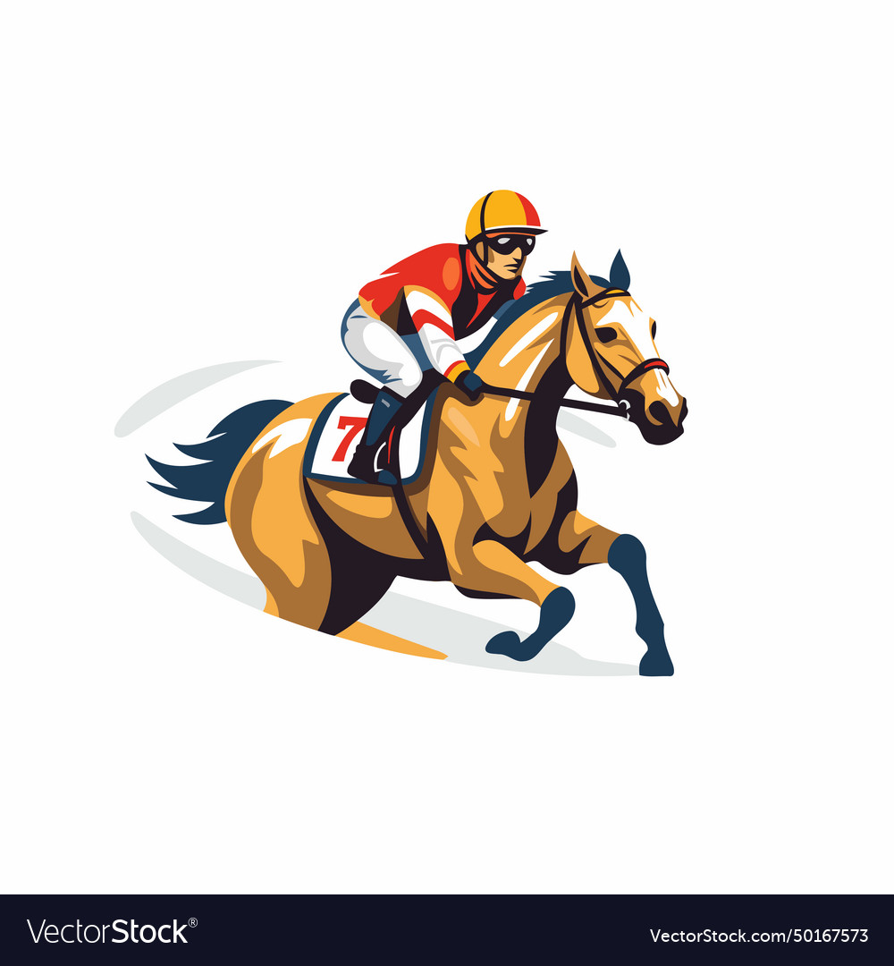 Horse race jockey icon on a white background Vector Image