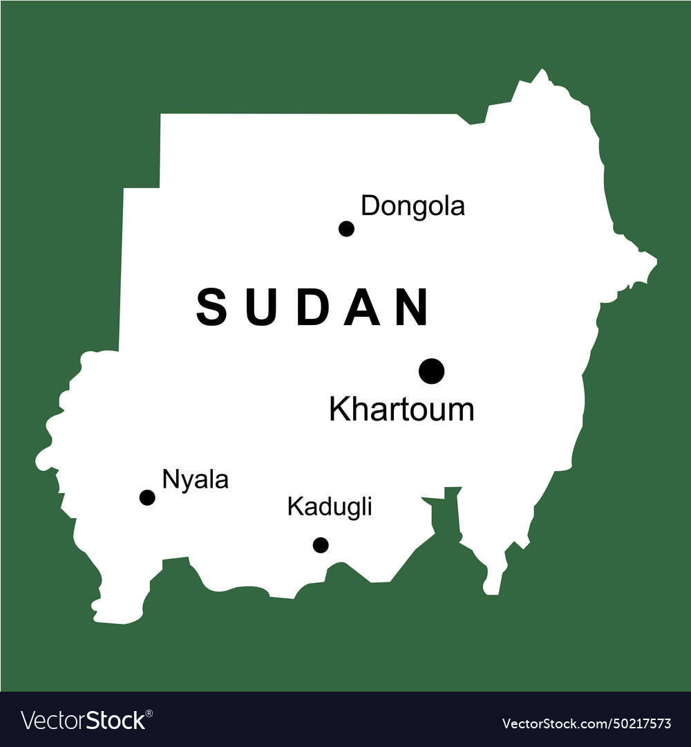 Map of sudan Royalty Free Vector Image - VectorStock