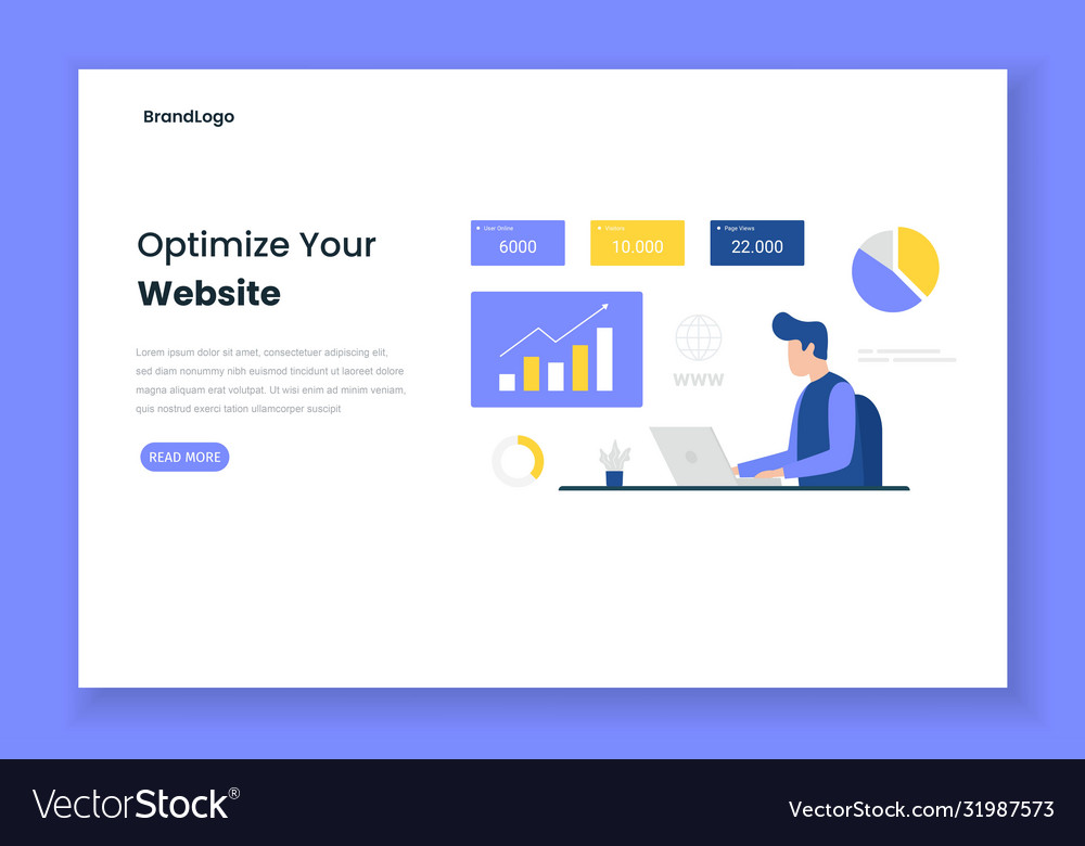 Optimize site landing page vector image Optimize site landing page