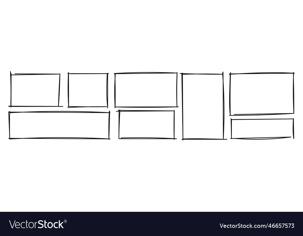 Rectangle frame line square shape outline on hand vector image Rectangle frame line square shape outline on hand