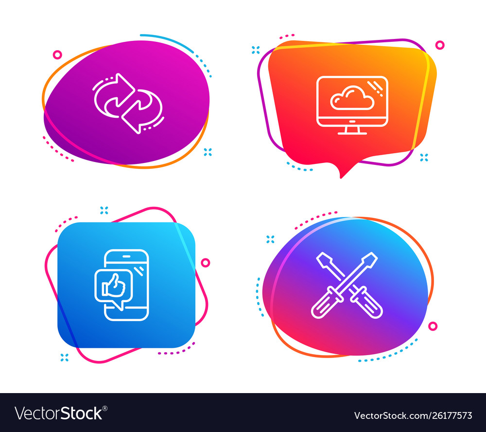 Refresh cloud storage and mobile like icons set