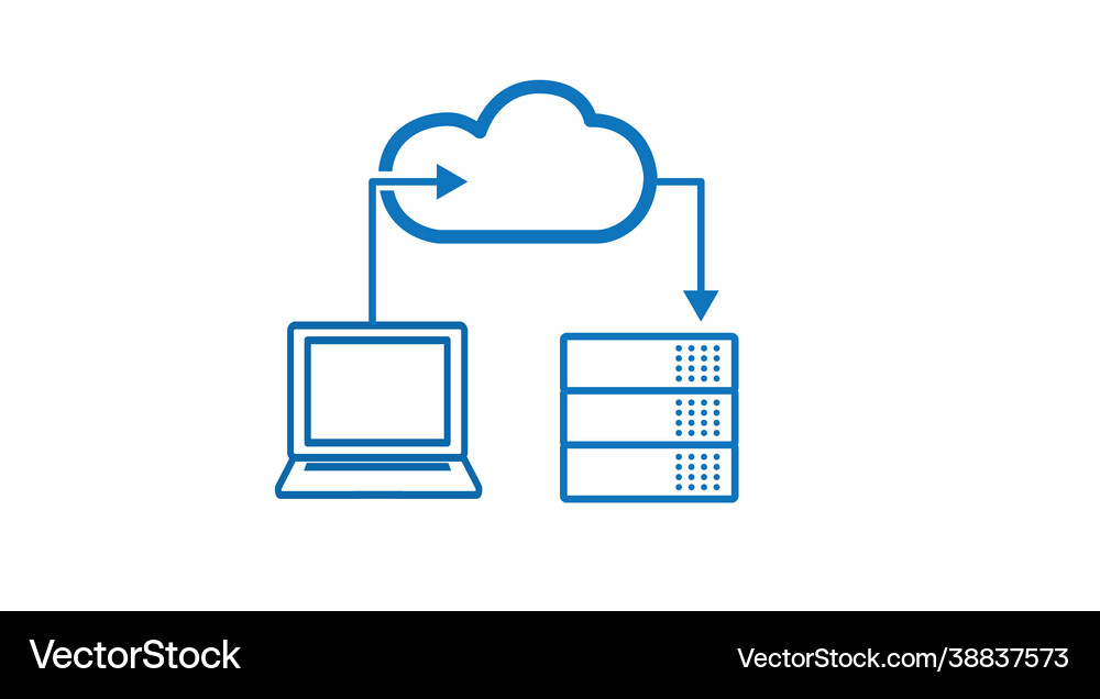 Server and cloud icon Royalty Free Vector Image