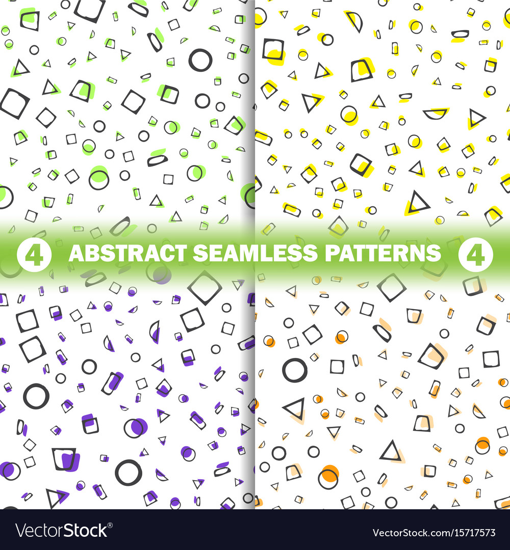 Set of four abstract seamless pattern simple