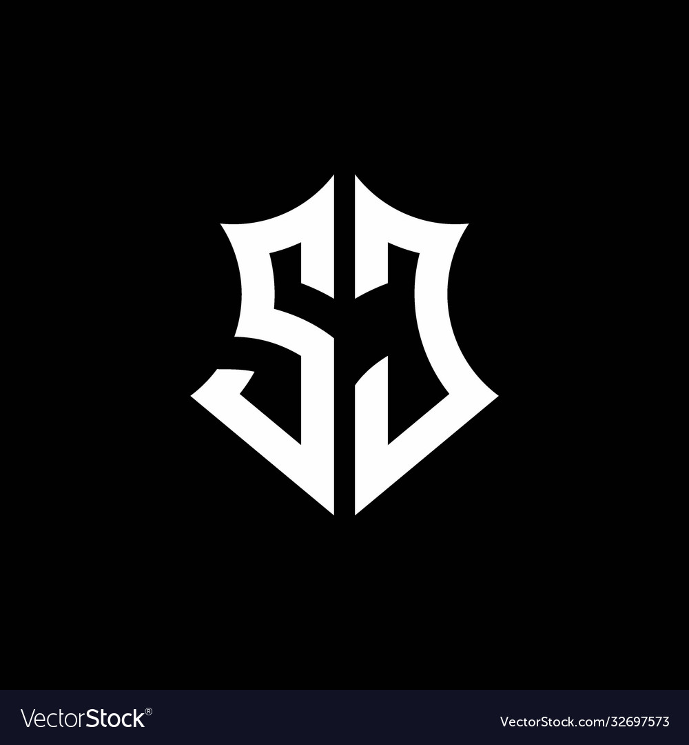 Sj monogram logo with a sharp shield style