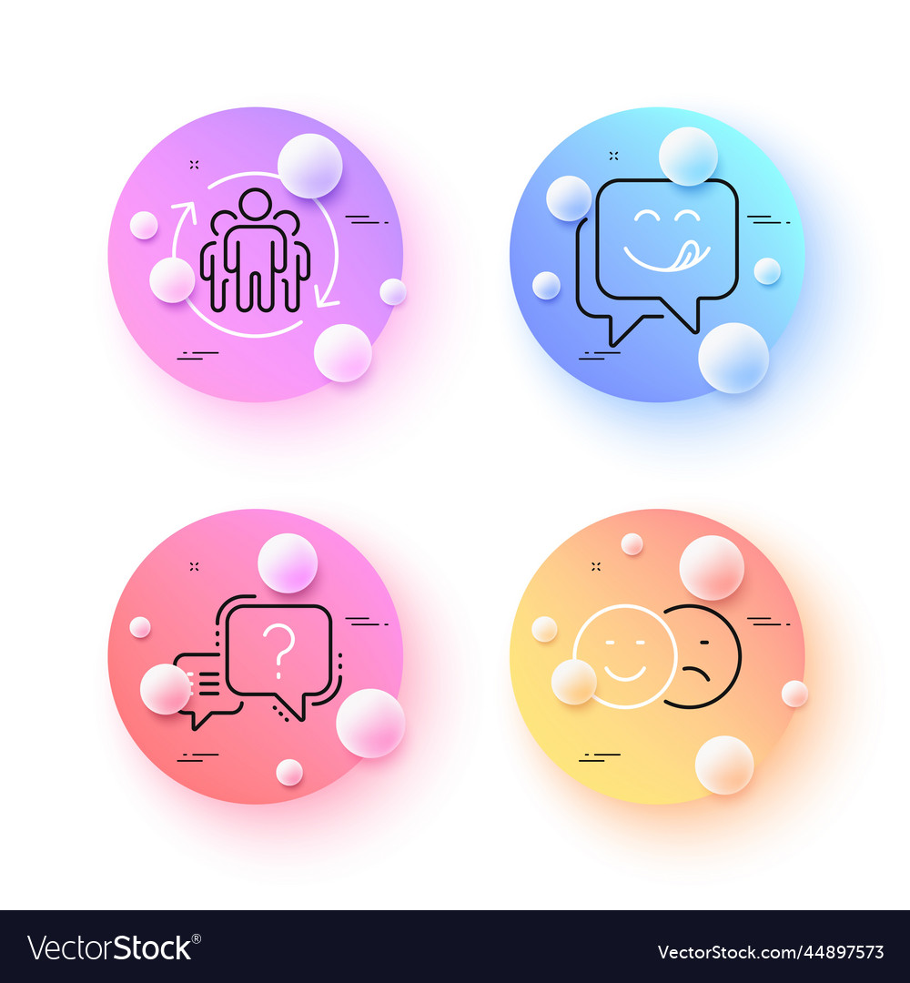 Teamwork like and question mark minimal line vector image Teamwork like and question mark minimal line