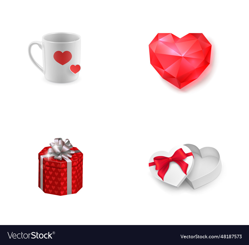 Valentines day presents icon set