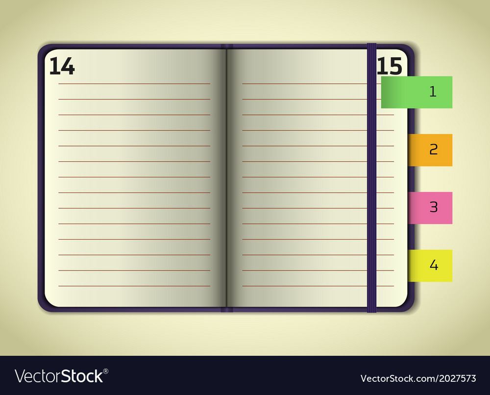 Violet open notebook