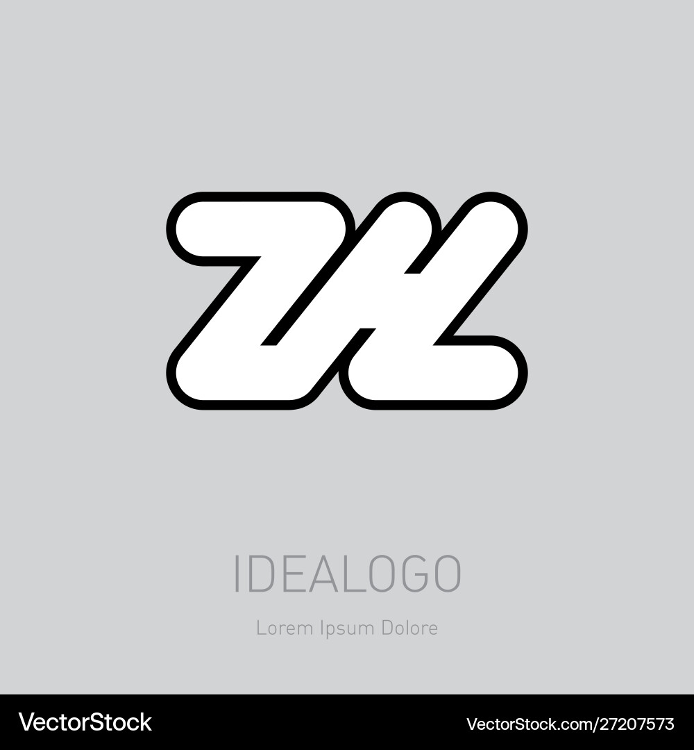 Zh - design element or icon initial monogram Vector Image