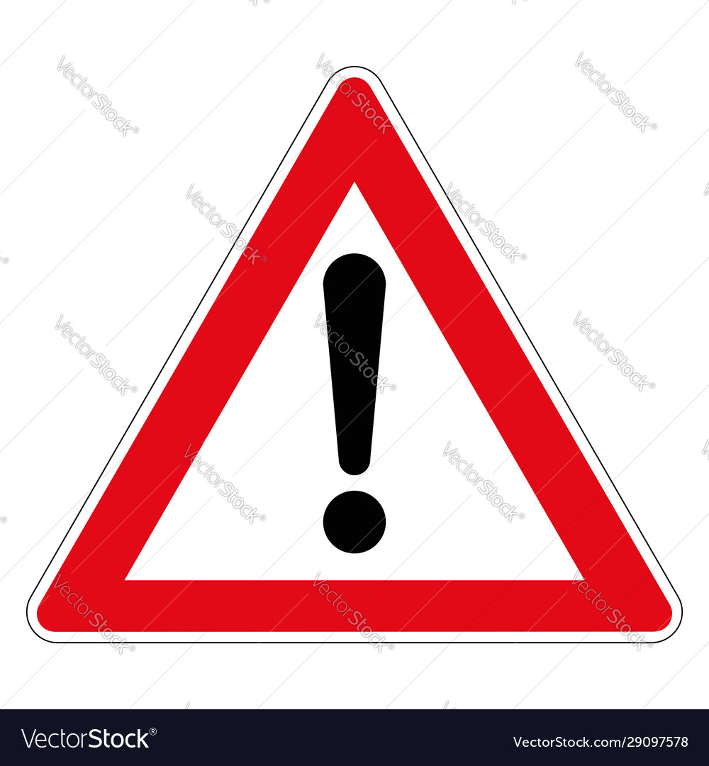 101 road sign danger in germany Royalty Free Vector Image