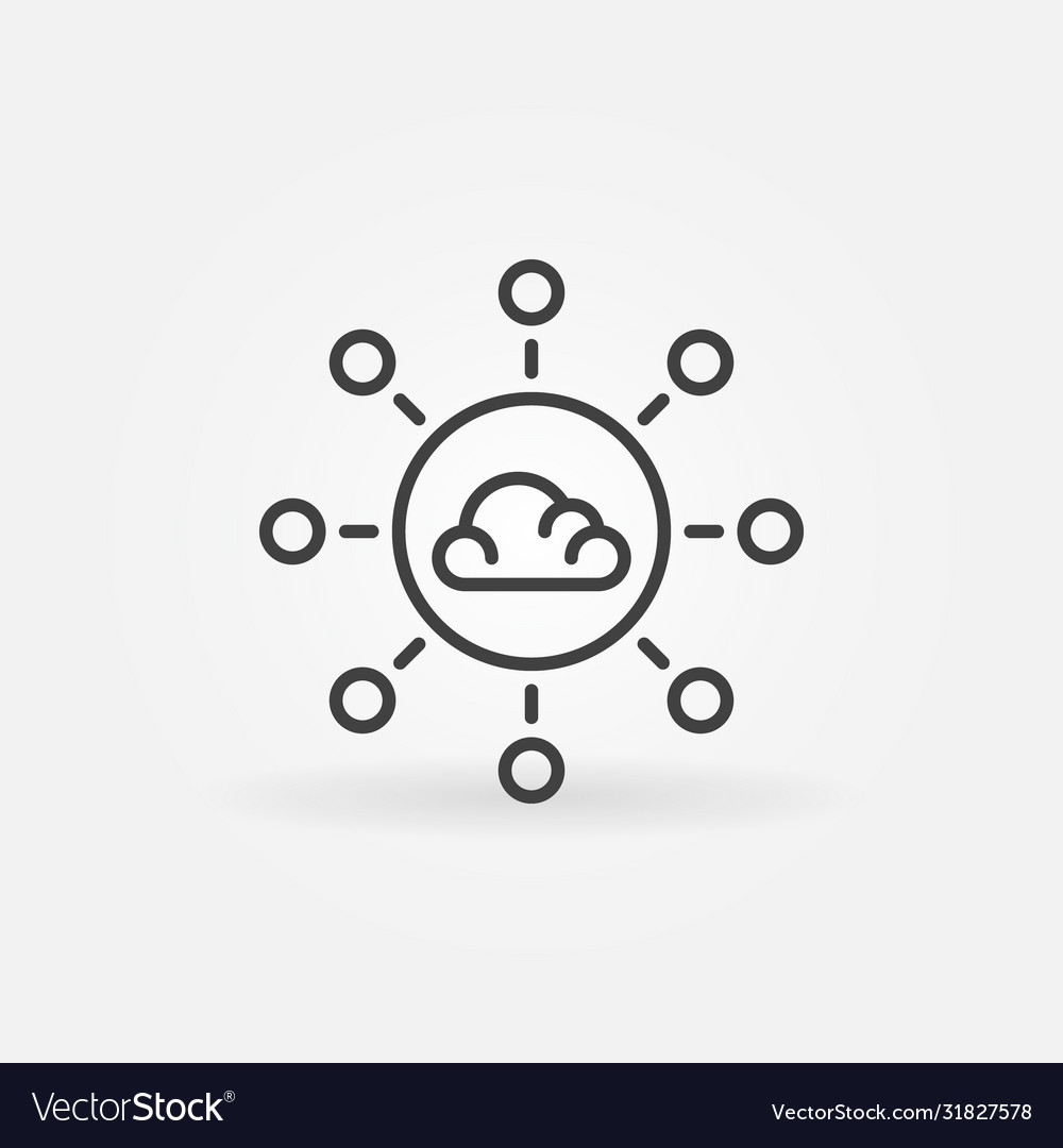 Cloud computing linear concept icon