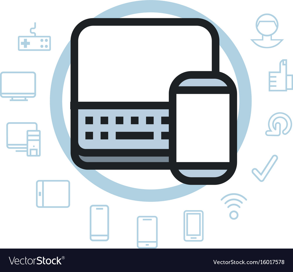 Computer and mobile technologies icons set