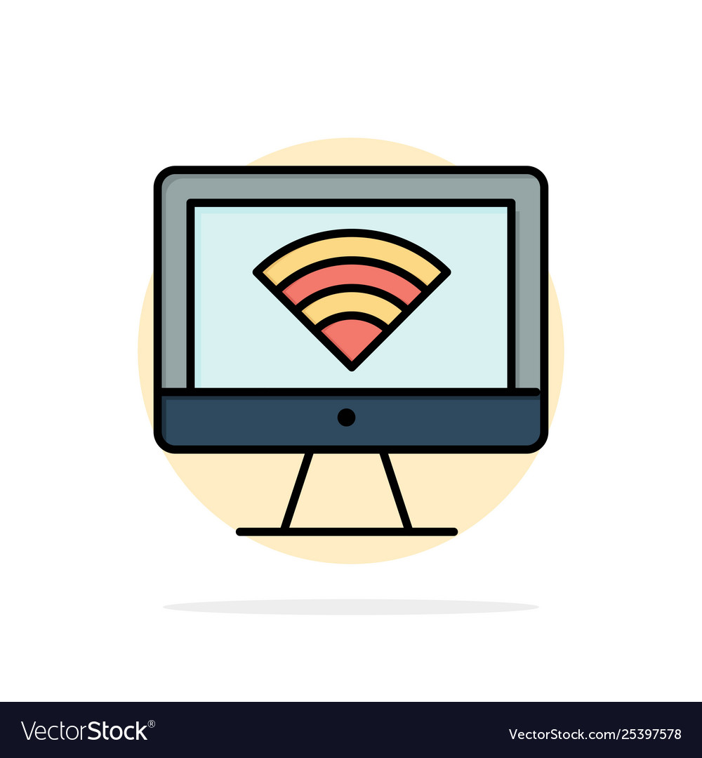 Computer monitor wifi signal abstract circle vector image Computer monitor wifi signal abstract circle