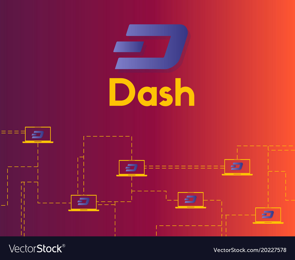 Dash blockchain technology networking background