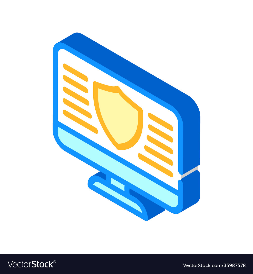 Data security operating system isometric icon