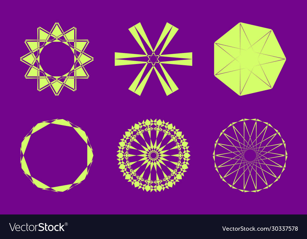 Different abstract geometric design element set
