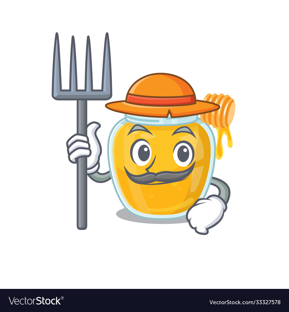 Happy farmer honey cartoon picture with hat