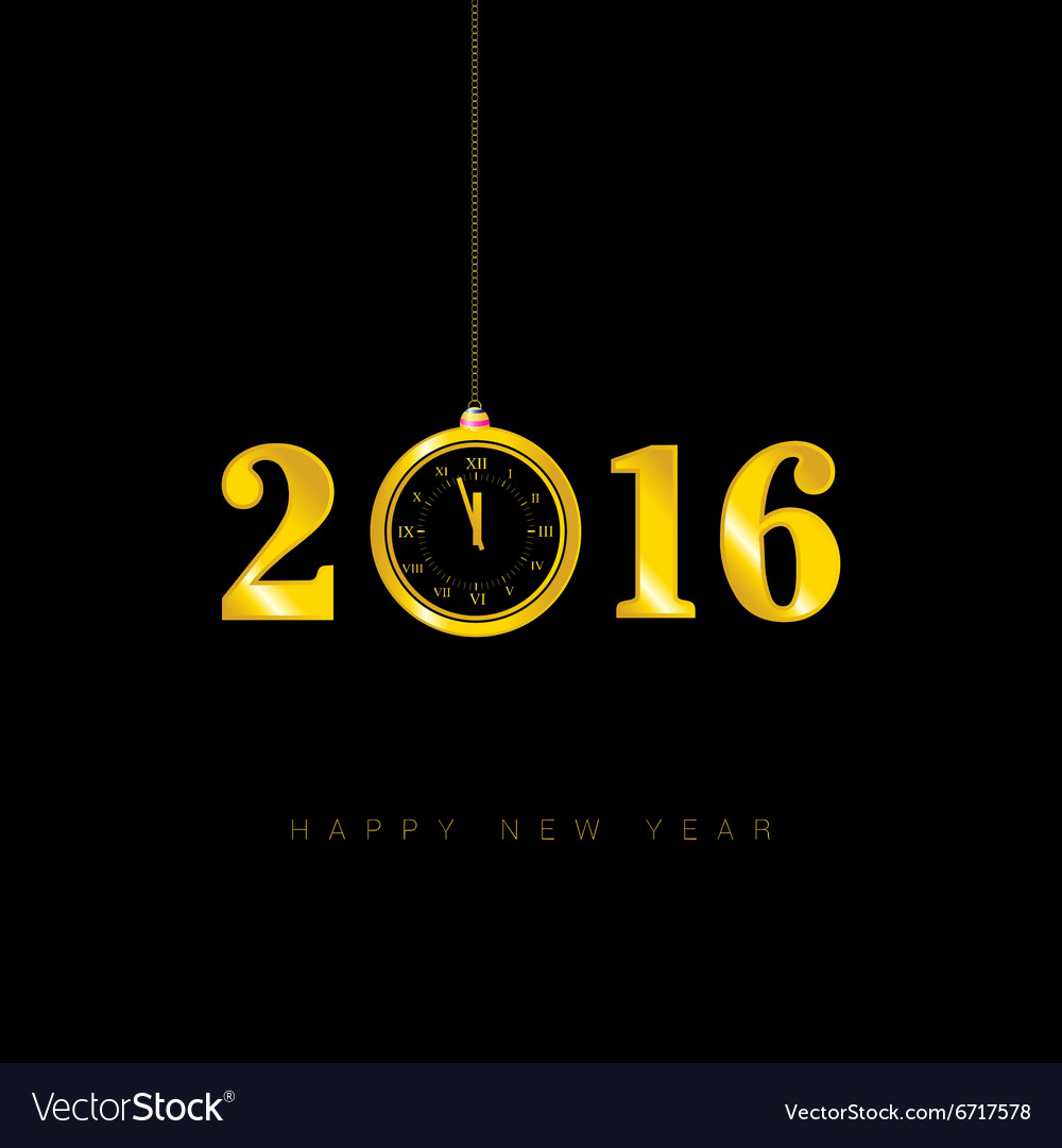 Happy new year clock 2016