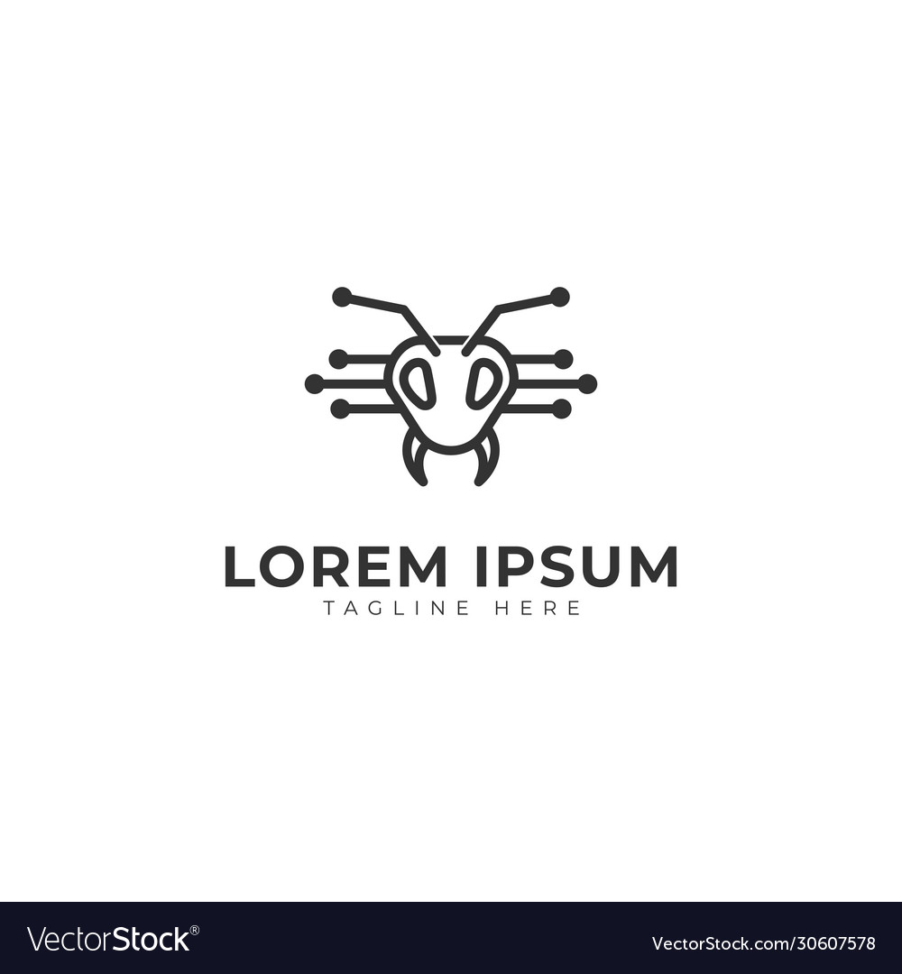 Insects cyber technology logo icon Vector Image Insects cyber technology logo icon