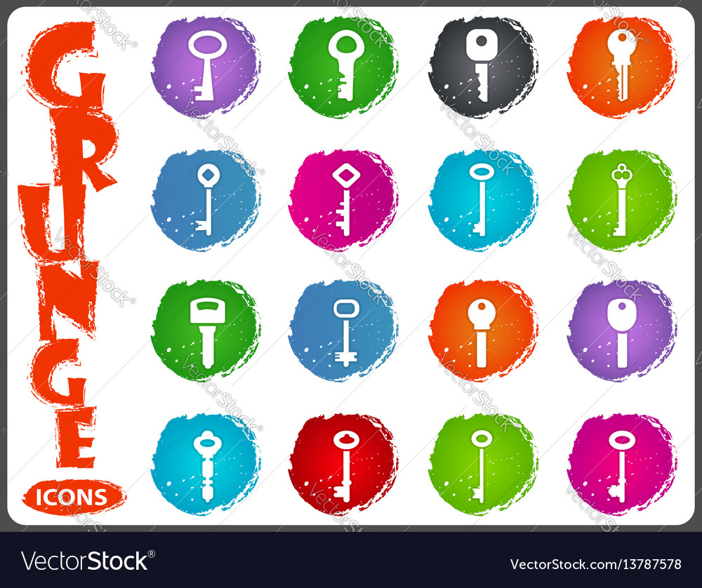 Lock and key icons set