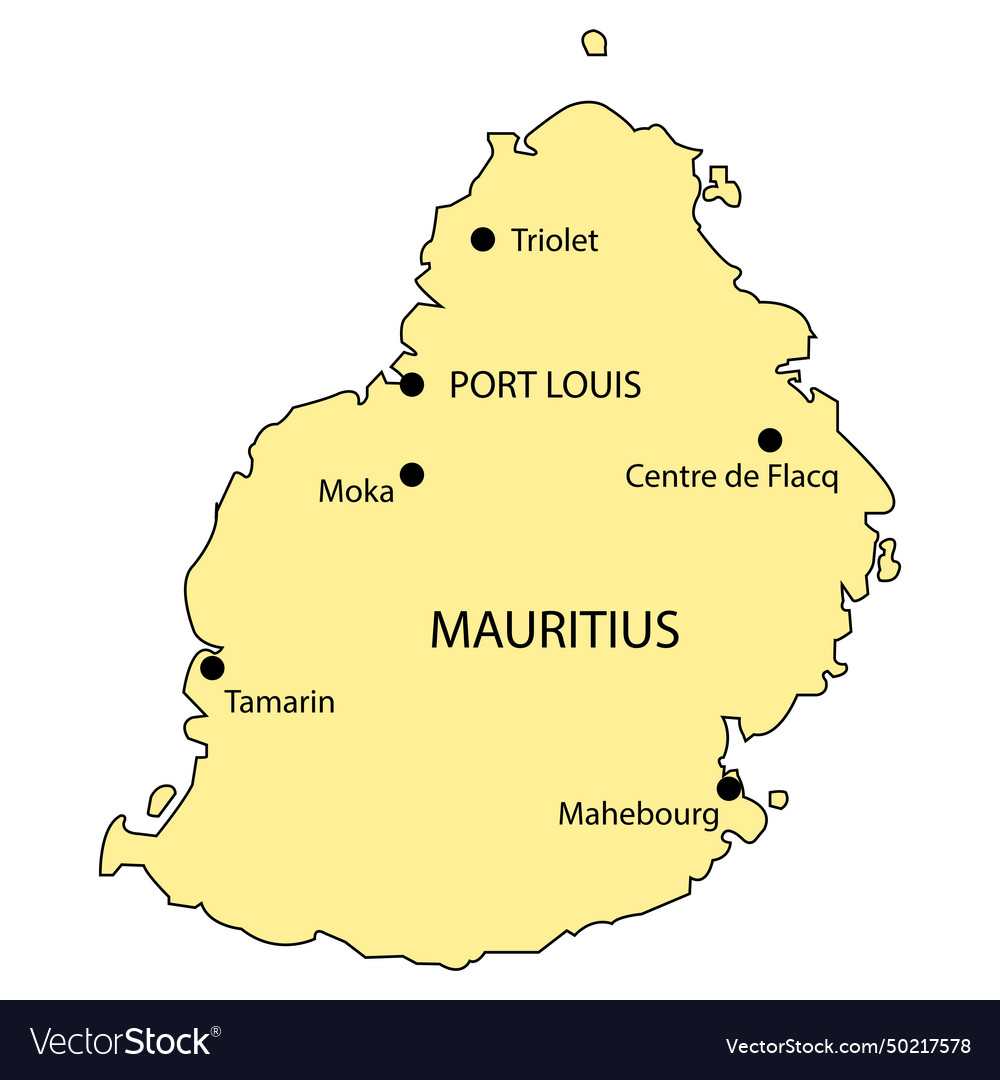 Map of mauritius Royalty Free Vector Image - VectorStock