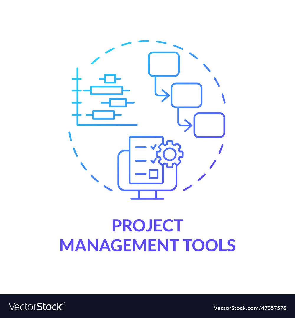 Project management tools blue gradient concept Vector Image