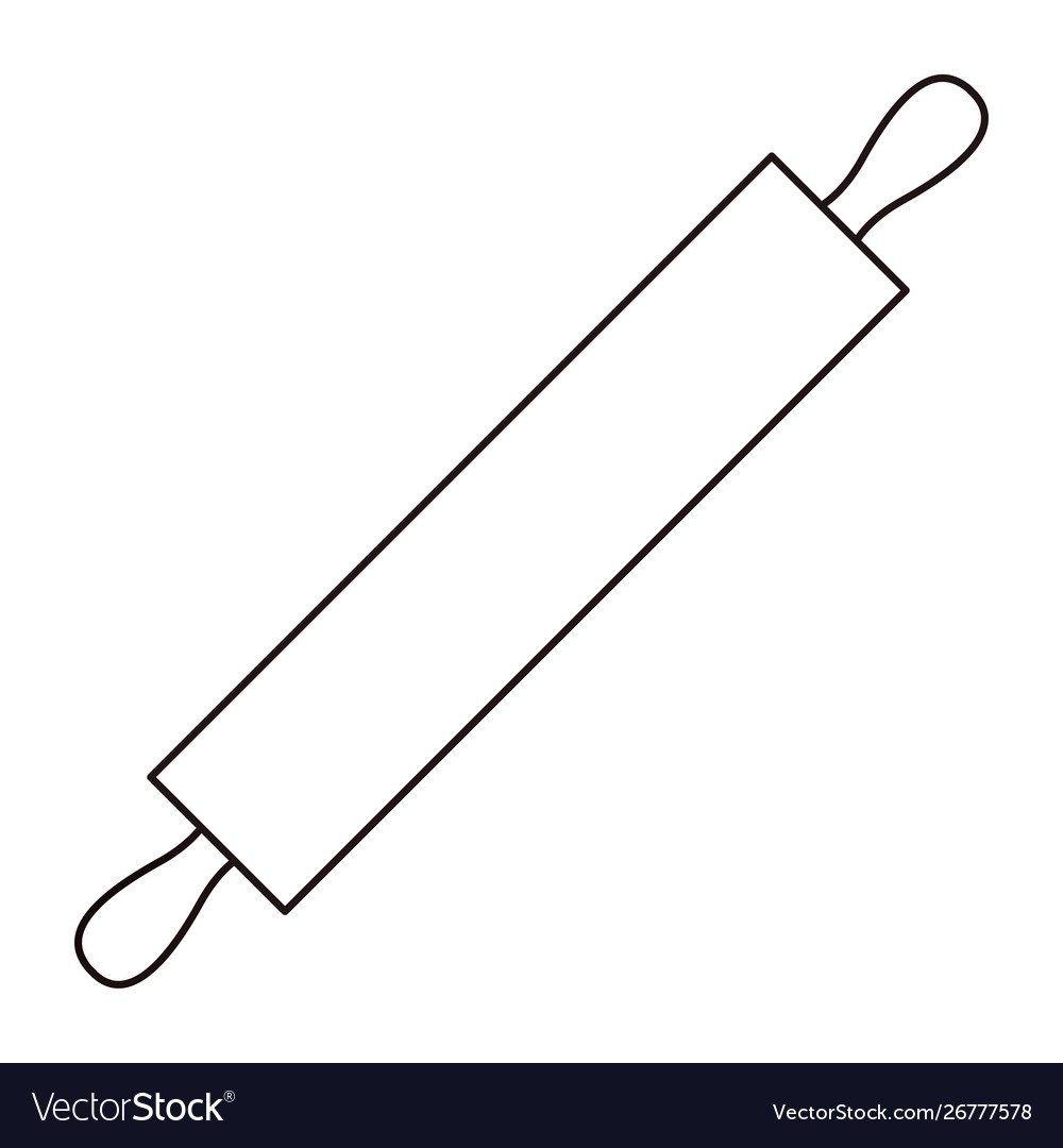 Rolling pin cooking icon on white background Vector Image