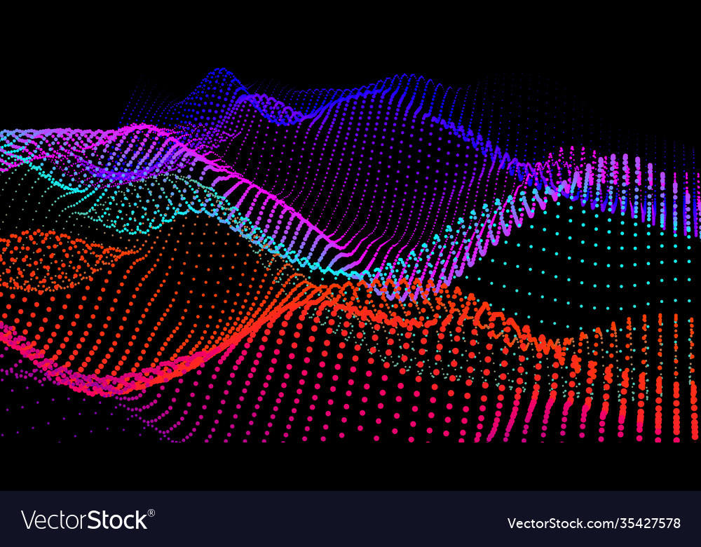 Sea waves from node hud data dots flow research