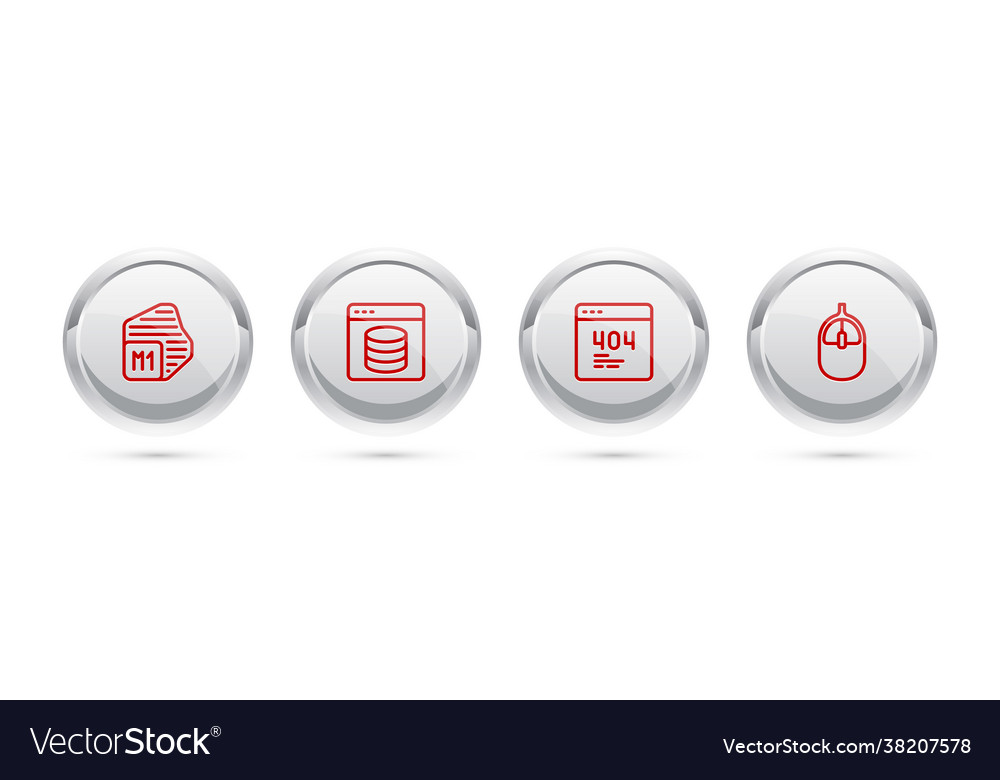 Set line processor server data web hosting vector image Set line processor server data web hosting