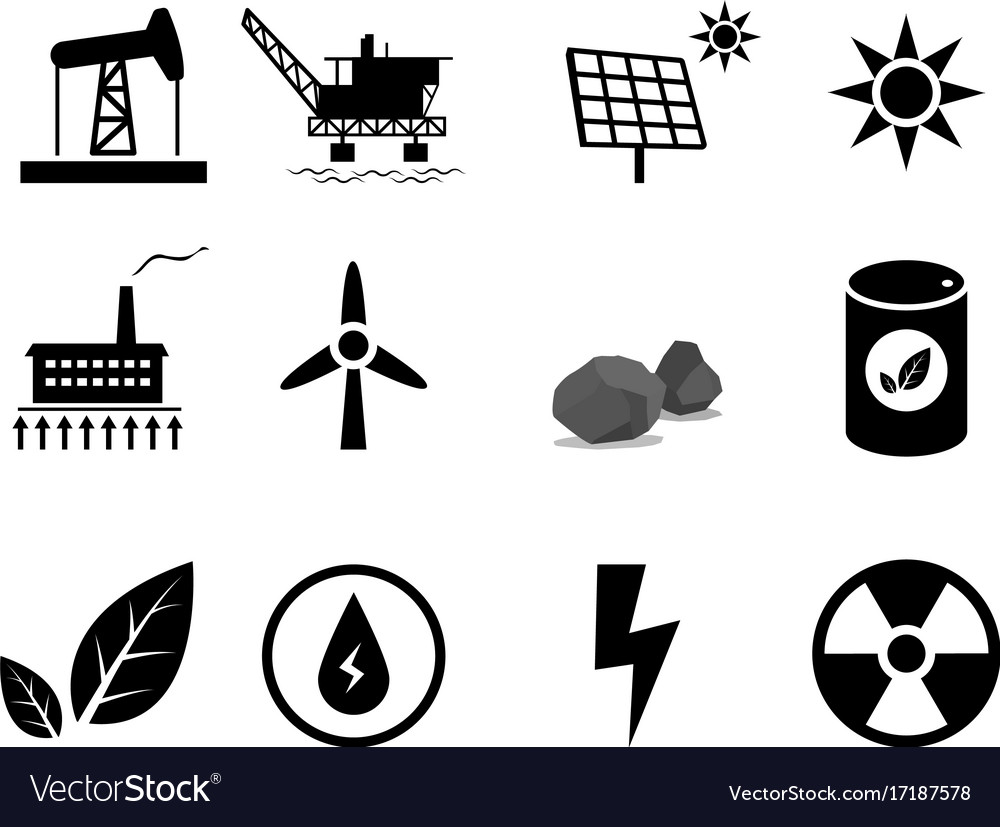 Set of electricity generation icon for infographic